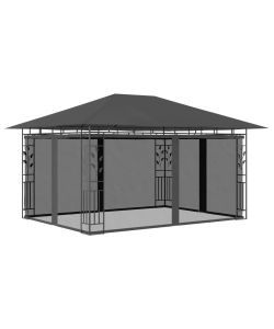 Gazebo con Zanzariera 4x3x2,73 m Antracite 180 g/m