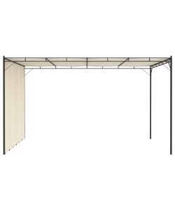 Gazebo da Giardino con Tenda Laterale 4x3x2,25 m Crema