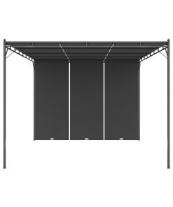 Gazebo da Giardino con Tenda Laterale 4x3x2,25 m Antracite