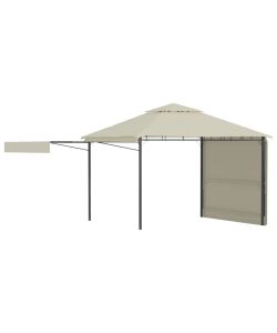 Gazebo con Tetto Doppio Estendibile 3x3x2,75 m Crema 180 g/mq