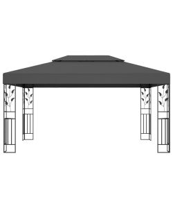 Gazebo con Tetto Doppio 3x4 m Antracite