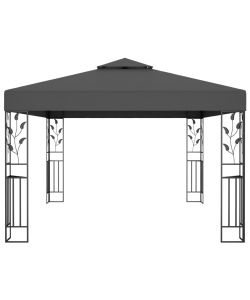 Gazebo con Tetto Doppio 3x4 m Antracite
