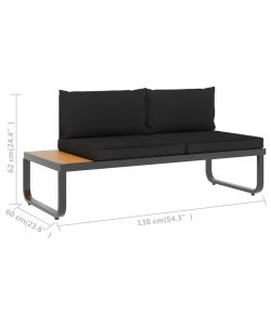 vidaXL Set Divano da Giardino - Grigio Scuro e Marrone - 4 pz