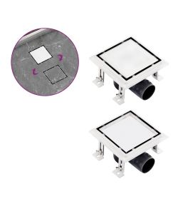 Scarico Doccia 2-in-1 Copertura a Piastrella 12x12cm in Acciaio