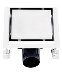 Scarico Doccia 2-in-1 Copertura a Piastrella 12x12cm in Acciaio