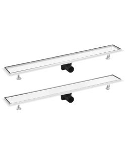 Scarico Doccia 2-in-1 con Copertura 93x14 cm in Acciaio Inox