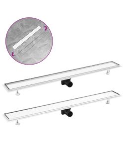 Scarico Doccia 2-in-1 con Copertura 103x14 cm in Acciaio Inox