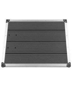 Piatto Doccia da Esterni in WPC e Acciaio Inox 80x62 cm Grigio