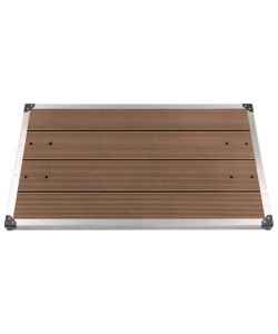 Piatto Doccia da Esterni in Acciaio Inox WPC 110x62 cm Marrone