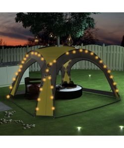 Tenda per Feste con LED e 4 Pareti 3,6x3,6x2,3 m Verde