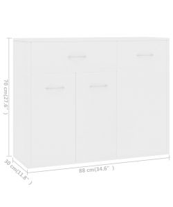 vidaXL Credenza Minimalista Bianca 88x30x70 cm in Legno Multistrato
