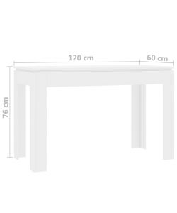 vidaXL Tavolo da Pranzo Bianco 120x60 cm in Legno Multistrato