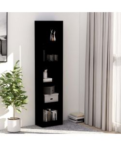 Libreria a 5 Ripiani Nera 40x24x175 cm in Truciolato