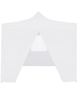 Gazebo Pieghevole Professionale 4 Pareti 3x3 m Acciaio Bianco