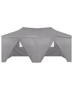 Gazebo Pieghevole con 4 Pareti 3x6m Acciaio Antracite