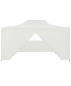 Tendone per Feste Pieghevole con 4 Pareti 3x4,5 m Bianco