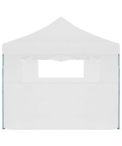 Tenda Pieghevole Pop-Up con 5 Pareti Laterali 3x9 m Bianca