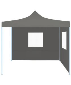 Gazebo Professionale Pieghevole 2 Pareti 2x2m Acciaio Antracite