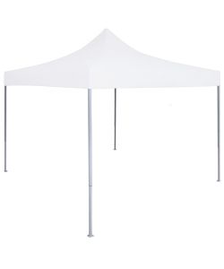 Gazebo Professionale Pieghevole 2x2m in Acciaio Bianco