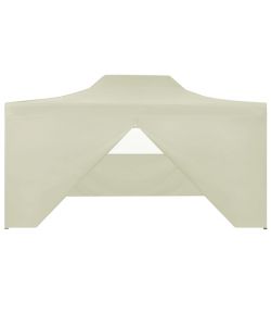 Gazebo Professionale Pieghevole con 4 Pareti 3x4m Acciaio Crema