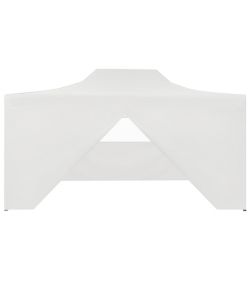 Gazebo Professionale Pieghevole 4 Pareti 3x4m Acciaio Bianco