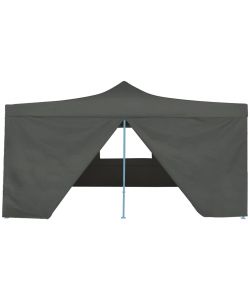Gazebo Pieghevole con 4 Pareti 5x5 m Antracite
