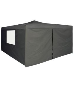 Gazebo Pieghevole con 4 Pareti 5x5 m Antracite