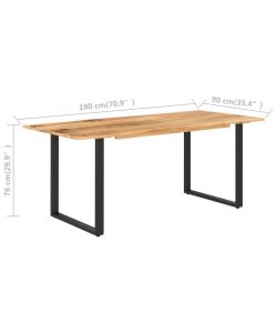 vidaXL Tavolo da Pranzo 180x90 cm in Legno Massello di Acacia Marrone