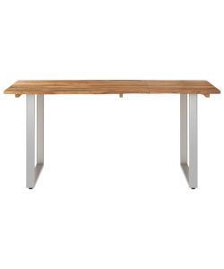 vidaXL Tavolo da Pranzo 160x80 cm in Legno Massello di Acacia - Marrone