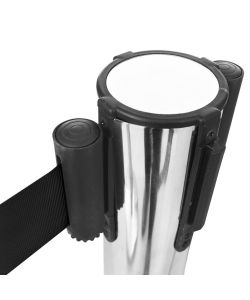 Barriera a Nastro Retrattile 200 cm Nero