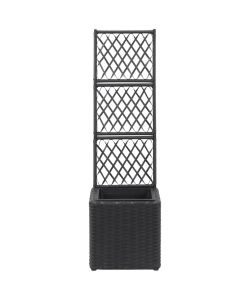 Letto Rialzato con Traliccio 1 Vaso 30x30x107cm Polyrattan Nero