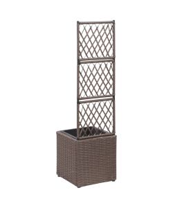 Letto Rialzato Traliccio 1 Vaso 30x30x107cm Polyrattan Marrone