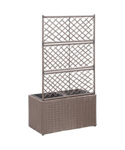 Letto Rialzato Traliccio 2 Vasi 58x30x107 cm Polyrattan Marrone