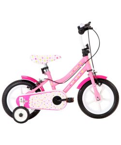 Bici per Bambini 12 Pollici Bianca e Rosa