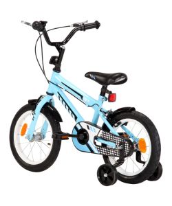 Bici per Bambini 14 Pollici Nera e Blu