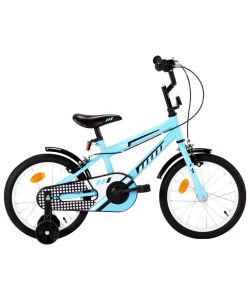 Bici per Bambini 16 Pollici Nera e Blu