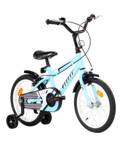 Bici per Bambini 16 Pollici Nera e Blu