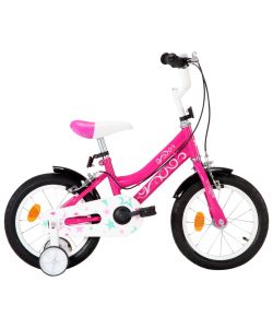 Bici per Bambini 14 Pollici Nera e Rosa