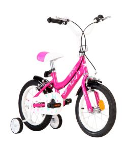 Bici per Bambini 14 Pollici Nera e Rosa