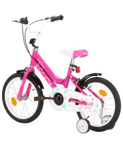 Bici per Bambini 16 Pollici Nera e Rosa