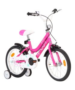 Bici per Bambini 16 Pollici Nera e Rosa