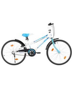 Bici per Bambini 24 Pollici Blu e Bianca