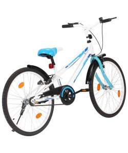 Bici per Bambini 24 Pollici Blu e Bianca