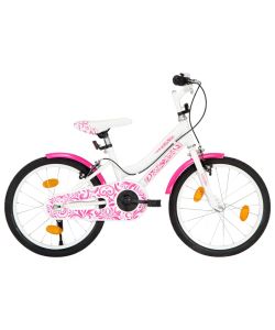 Bici per Bambini 18 Pollici Rosa e Bianca