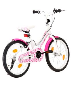 Bici per Bambini 18 Pollici Rosa e Bianca