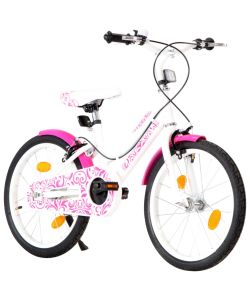 Bici per Bambini 18 Pollici Rosa e Bianca