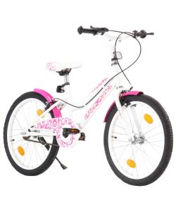 Bici per Bambini 20 Pollici Rosa e Bianca