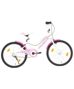 Bici per Bambini 20 Pollici Rosa e Bianca