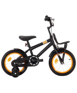 Bici per Bambini con Trasportino Frontale 14'' Nero e Arancione