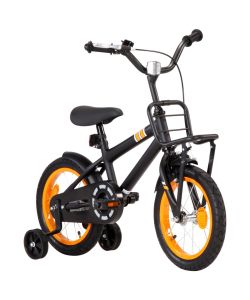 Bici per Bambini con Trasportino Frontale 14'' Nero e Arancione